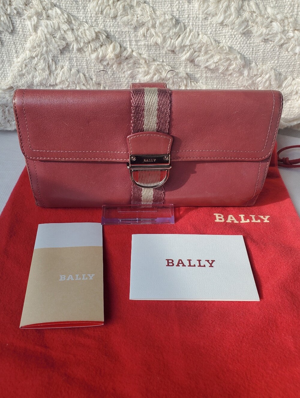 Bally Leather Wallet with Stripe Accent